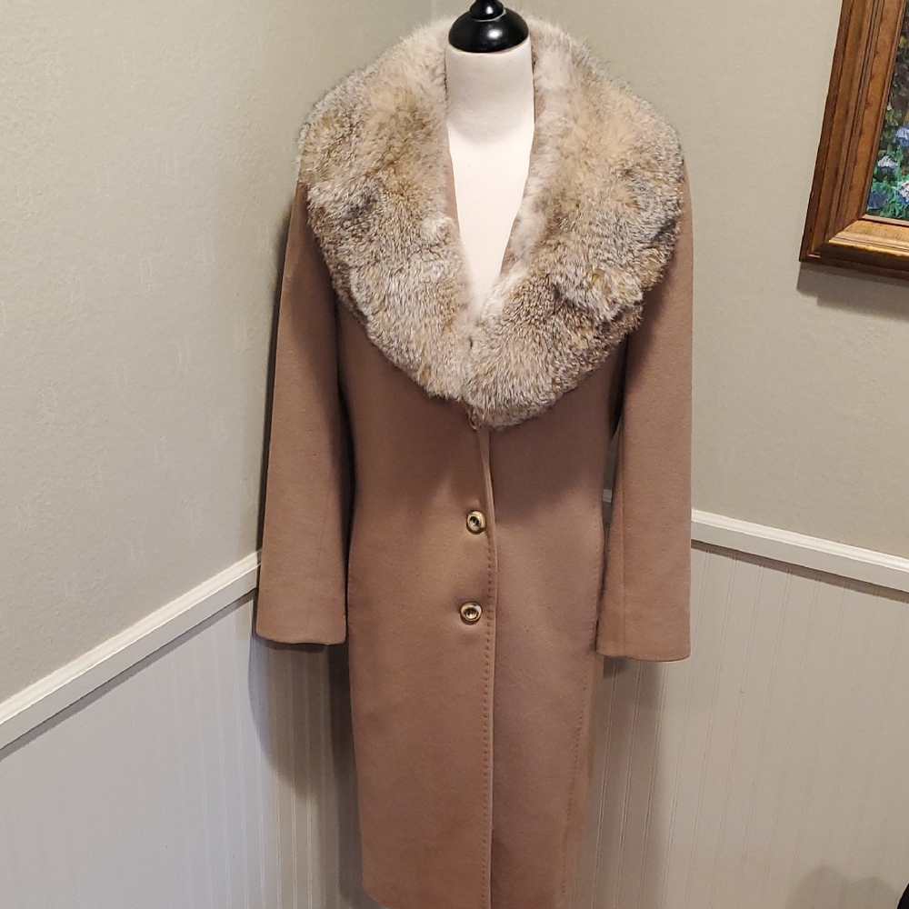 Cinzia Rocca fur collar coat Wool Cashmere